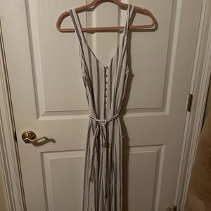 White and Black Strapped Jumpsuit